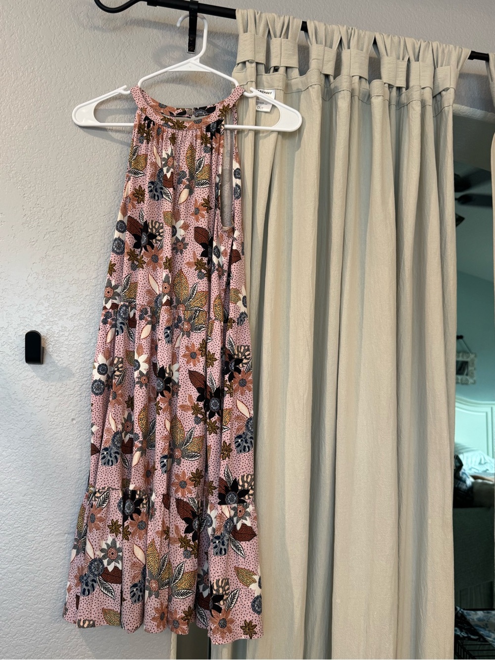 LOFT Pink Floral Halter Dress